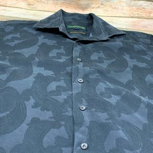 Inserch Long Sleeve Paisley Jacquard Shirt LS005-19 Olive